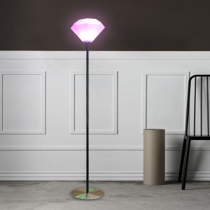 2022 Novánordická minimalistická domácí dekorační lampa, stojící dálkové ovládání RGB LED LED LAMP, tvůrčí diamantová stmívatelný obývací pokoj venkovní zahradní podlahová lampa s koženým železným světelným pólem